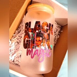 Black Girl Magic glass can cup